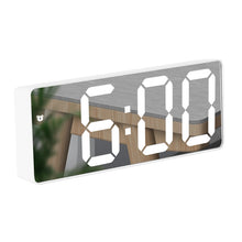 Load image into Gallery viewer, Mirror Bedside Alarm Clock Battery Plug-In Dual-Purpose LED Clock, Arc-shaped Black Shell (Mirror White Light), Rectangular Black Shell (Mirror White Light), Arc-shaped Black Shell (Black Surface White Light)                                            ...