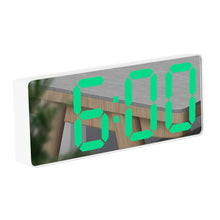 Load image into Gallery viewer, Mirror Bedside Alarm Clock Battery Plug-In Dual-Purpose LED Clock, Arc-shaped Black Shell (Mirror White Light), Rectangular Black Shell (Mirror White Light), Arc-shaped Black Shell (Black Surface White Light)                                            ...