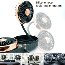 Load image into Gallery viewer, F303 Car USB Fan 12/24V Car Shake Head Fan, F303 (Gold), F303 (Silver)