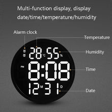 Load image into Gallery viewer, 6620 12 Inch LED Simple Wall Clock Living Room Round Silent Digital Temperature And Humidity Electronic Clock, White Frame EU Plug, Black Frame EU Plug, White Frame US Plug, Black Frame US Plug
