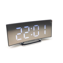 Load image into Gallery viewer, 6507 Curved Big Screen Electronic Clock LED Mirror Mute Alarm Clock, White, Red, Green