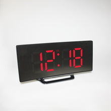 Load image into Gallery viewer, 6507 Curved Big Screen Electronic Clock LED Mirror Mute Alarm Clock, White, Red, Green