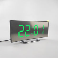 Load image into Gallery viewer, 6507 Curved Big Screen Electronic Clock LED Mirror Mute Alarm Clock, White, Red, Green