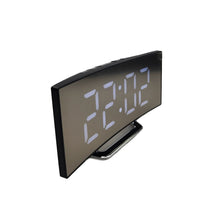 Load image into Gallery viewer, 6507 Curved Big Screen Electronic Clock LED Mirror Mute Alarm Clock, White, Red, Green