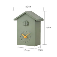 Load image into Gallery viewer, T60 Cuckoo Clock The Bird Reports On The Hour Clock, White, Green, Blue, Gray Top, Orange Top