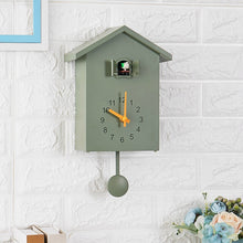 Load image into Gallery viewer, T60 Cuckoo Clock The Bird Reports On The Hour Clock, White, Green, Blue, Gray Top, Orange Top