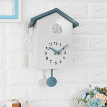 Load image into Gallery viewer, T60 Cuckoo Clock The Bird Reports On The Hour Clock, White, Green, Blue, Gray Top, Orange Top