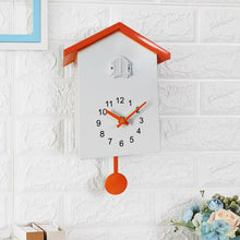 Load image into Gallery viewer, T60 Cuckoo Clock The Bird Reports On The Hour Clock, White, Green, Blue, Gray Top, Orange Top