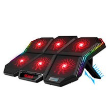 Load image into Gallery viewer, COOLCOLD RGB Notebook Radiator Six Fan Adjustable Laptop Cooling Base, 5V Speed  Colorful Version, 5V Touch 12 Symphony Version