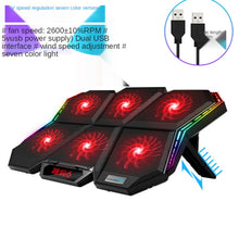 Load image into Gallery viewer, COOLCOLD RGB Notebook Radiator Six Fan Adjustable Laptop Cooling Base, 5V Speed  Colorful Version, 5V Touch 12 Symphony Version