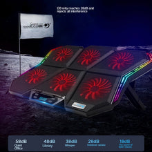 Load image into Gallery viewer, COOLCOLD RGB Notebook Radiator Six Fan Adjustable Laptop Cooling Base, 5V Speed  Colorful Version, 5V Touch 12 Symphony Version