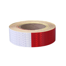Load image into Gallery viewer, Red And White Car Reflective Film Annual Inspection Of The Car Body Stickers Reflective Barlights, A Roll, Single Chip (100 PCS)