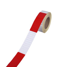 Load image into Gallery viewer, Red And White Car Reflective Film Annual Inspection Of The Car Body Stickers Reflective Barlights, A Roll, Single Chip (100 PCS)