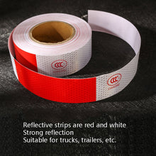Load image into Gallery viewer, Red And White Car Reflective Film Annual Inspection Of The Car Body Stickers Reflective Barlights, A Roll, Single Chip (100 PCS)