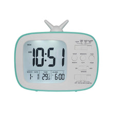 Load image into Gallery viewer, G179 Retro TV Alarm Clock Student Dormitory Bed Electronic Clock, White English Version, Black English Version, Blue English Version, Green English Version, Pink English Version