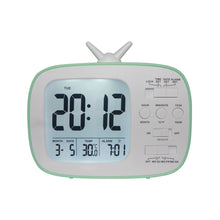 Load image into Gallery viewer, G179 Retro TV Alarm Clock Student Dormitory Bed Electronic Clock, White English Version, Black English Version, Blue English Version, Green English Version, Pink English Version