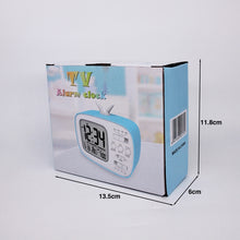 Load image into Gallery viewer, G179 Retro TV Alarm Clock Student Dormitory Bed Electronic Clock, White English Version, Black English Version, Blue English Version, Green English Version, Pink English Version