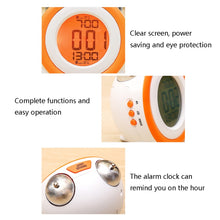 Load image into Gallery viewer, 0705 Big Volume Simple Three-Dimensional LED Alarm Clock Mute Luminous Electronic Clock, Red, Light Blue, Light Green, Orange, Black Shell Green, Black Shell Pink, Black Shell Blue, Black Shell Orange