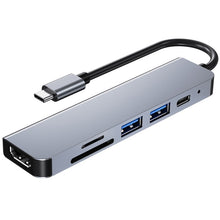 Load image into Gallery viewer, 6 In 1 USB-C / Type-C To 4K HDMI + SD / TF Card Slot + PD USB-C / Type-C Charging + 2 USB 3.0 Ports Multifunctional HUB Docking Station, 6 In 1