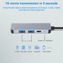 Load image into Gallery viewer, BYL-2011 4 In 1 USB-C / Type-C To 4K HDMI + USB 3.0 + USB 2.0 + PD USB-C / Type-C Charging Ports Multifunctional HUB Docking Station, 4 In 1