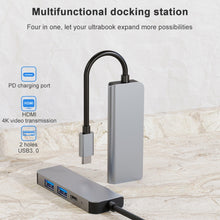 Load image into Gallery viewer, BYL-2011 4 In 1 USB-C / Type-C To 4K HDMI + USB 3.0 + USB 2.0 + PD USB-C / Type-C Charging Ports Multifunctional HUB Docking Station, 4 In 1