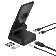 Load image into Gallery viewer, 7 In 1 USB-C / Type-C To 2 USB 2.0 + USB 3.0 + 4K HDMI + SD / TF Card Slot + PD USB-C / Type-C Charging Ports Multifunctional HUB Docking Station With Holder, 7 In 1