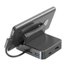 Load image into Gallery viewer, 7 In 1 USB-C / Type-C To 2 USB 2.0 + USB 3.0 + 4K HDMI + SD / TF Card Slot + PD USB-C / Type-C Charging Ports Multifunctional HUB Docking Station With Holder, 7 In 1