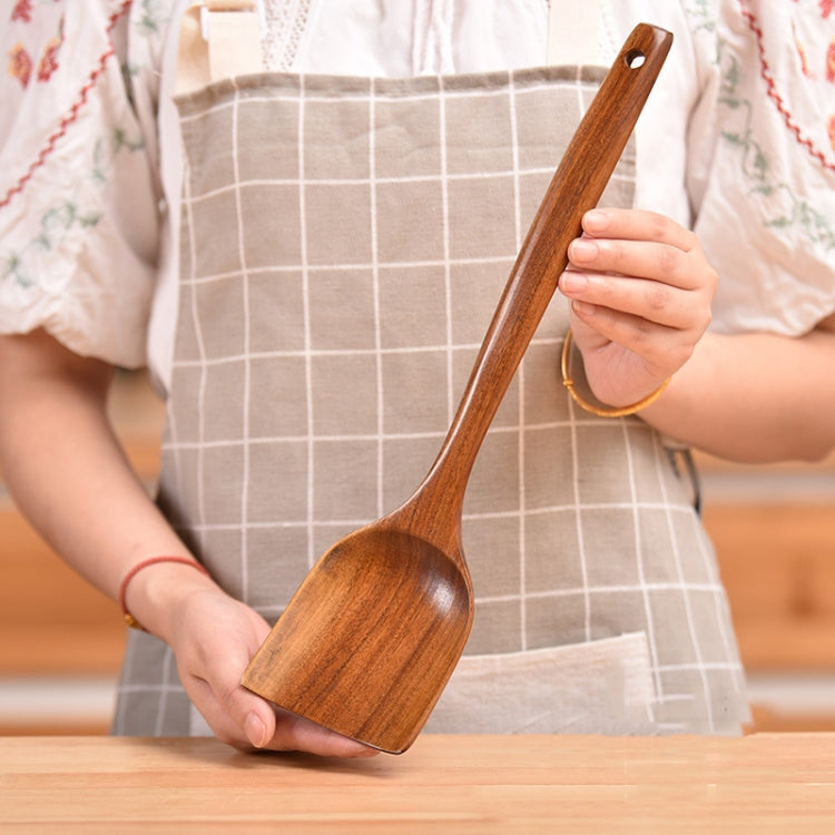 Non-Stick Pot Wood Shovel Teak Cooking Pot Shovel Tableware, Sweet Spoon, Saving Spoon, Bent Spoon, Mixing Spoon, Filter Spoon, Curved Shovel, Thickened Oblique Shovel, Curved Spatula, Small Spoon, Medium Spoon, Long Handle Spoon, Long Handle Filter Spoon