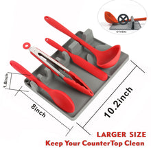 Load image into Gallery viewer, 2 in 1 Kitchen Silicone Spoon Holder Shelf, Large (Gray), Medium (Gray), Large (Black), Medium (Black), Large (Red), Medium (Red), Large (Blue), Medium (Blue), Large (Orange), Medium (Orange), Large (Green), Medium (Green)