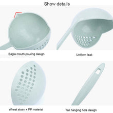 Load image into Gallery viewer, Wheat straw soup spoon colander two-in-one environmental tableware hot pot dual-use spoon Colanders Strainers, Nordic pink, Nordic green, Nordic blue, Nordic Beige