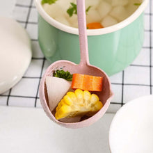 Load image into Gallery viewer, Wheat straw soup spoon colander two-in-one environmental tableware hot pot dual-use spoon Colanders Strainers, Nordic pink, Nordic green, Nordic blue, Nordic Beige