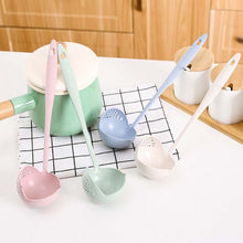 Load image into Gallery viewer, Wheat straw soup spoon colander two-in-one environmental tableware hot pot dual-use spoon Colanders Strainers, Nordic pink, Nordic green, Nordic blue, Nordic Beige