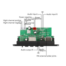 Load image into Gallery viewer, 12V Folder Play With Power Amplifier MP3 Decoding Board With Recording Call Loss Motherboard With Bluetooth, MP3 Decoding Board