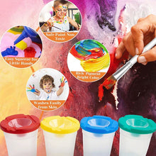 Load image into Gallery viewer, Children Plastic Pen Cup Bristles Graffiti Painting Brush Set, HB-10 + 10, HB-5 + 5 Light Colors, HB-5 + 5 Dark