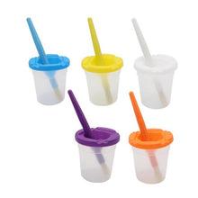 Load image into Gallery viewer, Children Plastic Pen Cup Bristles Graffiti Painting Brush Set, HB-10 + 10, HB-5 + 5 Light Colors, HB-5 + 5 Dark