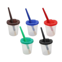 Load image into Gallery viewer, Children Plastic Pen Cup Bristles Graffiti Painting Brush Set, HB-10 + 10, HB-5 + 5 Light Colors, HB-5 + 5 Dark