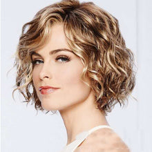 Load image into Gallery viewer, Ladies Oblique Bangs Fluffy Short Curly Hair Wig Headgear, WIG-017B