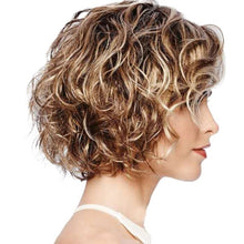 Load image into Gallery viewer, Ladies Oblique Bangs Fluffy Short Curly Hair Wig Headgear, WIG-017B