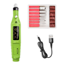 Load image into Gallery viewer, Mini Electrical Nail Grinding Machine USB Portable Electrical Grinder Set, USB White, USB Green, USB Pink, USB Black, USB Rose Red, USB Blue