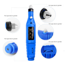 Load image into Gallery viewer, Mini Electrical Nail Grinding Machine USB Portable Electrical Grinder Set, USB White, USB Green, USB Pink, USB Black, USB Rose Red, USB Blue