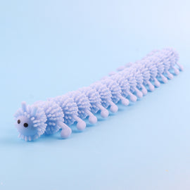 12 PCS Children Soft Rubber 16-Section Caterpillar Stretch Decompression Toy