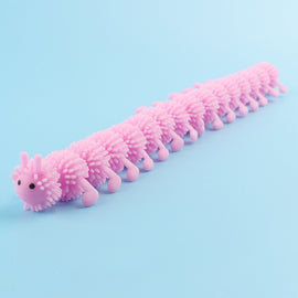 12 PCS Children Soft Rubber 16-Section Caterpillar Stretch Decompression Toy