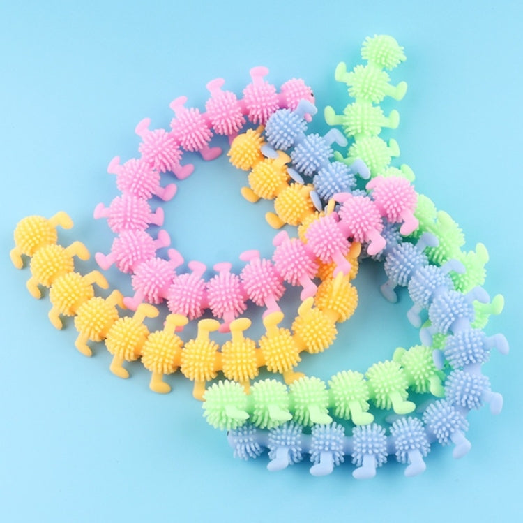 12 PCS Children Soft Rubber 16-Section Caterpillar Stretch Decompression Toy