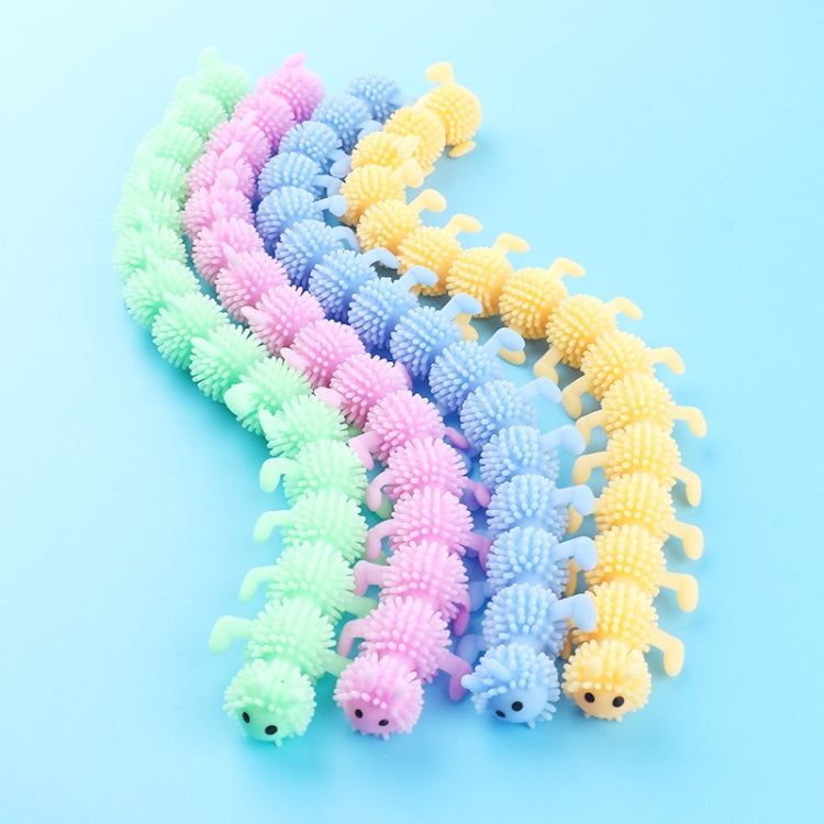 12 PCS Children Soft Rubber 16-Section Caterpillar Stretch Decompression Toy