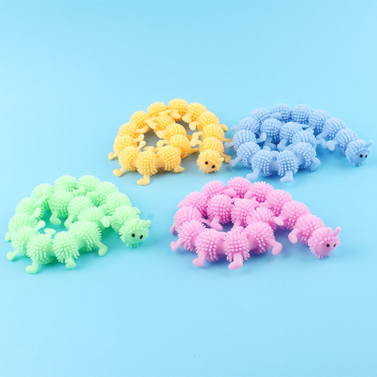 12 PCS Children Soft Rubber 16-Section Caterpillar Stretch Decompression Toy