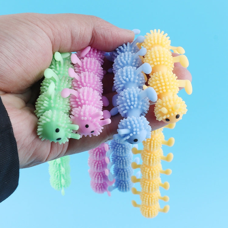 12 PCS Children Soft Rubber 16-Section Caterpillar Stretch Decompression Toy