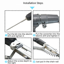 Load image into Gallery viewer, JieLi Chain Belt Screw Converter Electric Screwdriver On Gypsum Board Tool, Electric Screwdriver With 50 Chains Strap