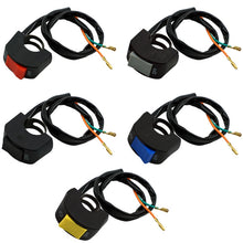 Load image into Gallery viewer, 5 PCS Motorcycle Handlebar Tap Switch LED Headlight Break Extinguishing Fire Double Flash Switch, Black Button, Red Button, Blue Button, Yellow Btton, Grey Button