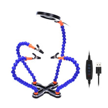 Load image into Gallery viewer, Aluminum Alloy 4-Claw Aircraft Model Universal Arm With Light &amp; Welding Station, N-CSBKM-BK9 Black, N-CSBKM-BL9 Blue