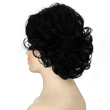 Load image into Gallery viewer, Ladies Fluffy Short Curved Head Set Chemical Fiber Wig, Black, Brown, Silver Gray